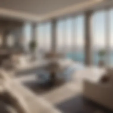 Luxurious interior design of a living space within The Salon Sky View Tower Marina.