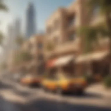 Sunny Days Shaping Life in Dubai Vibrant street life in Dubai during a sunny day